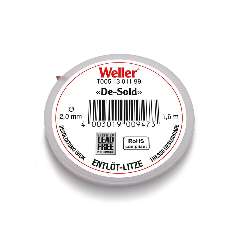 Weller T0051301199 Desoldering Braid | 1.6m spool | 2.0mm