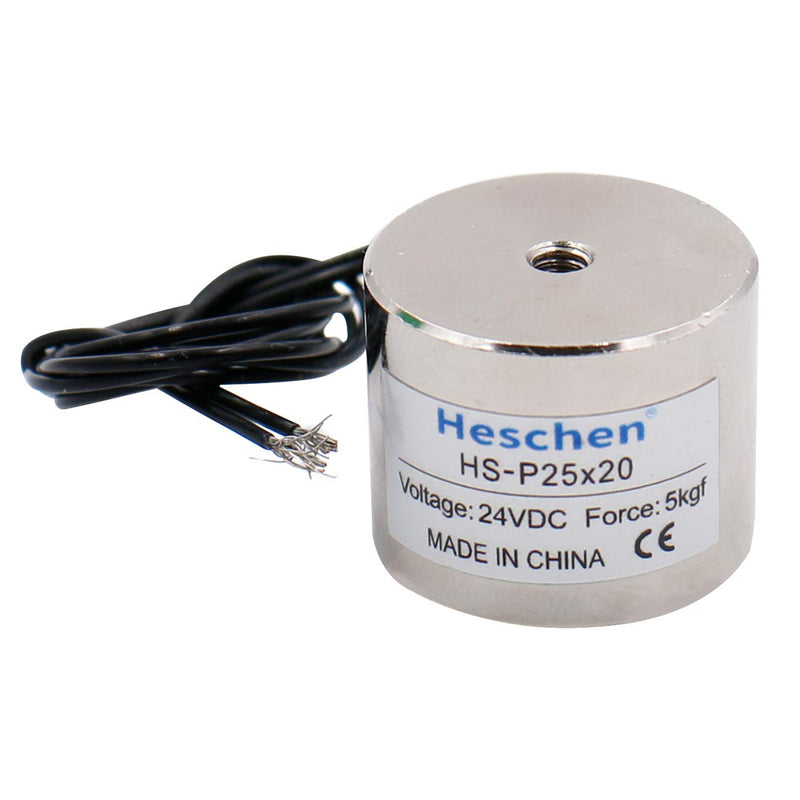 Heschen electromagnet magnet P25/20, outer diameter: 25 mm, DC 24 V, 5 kg