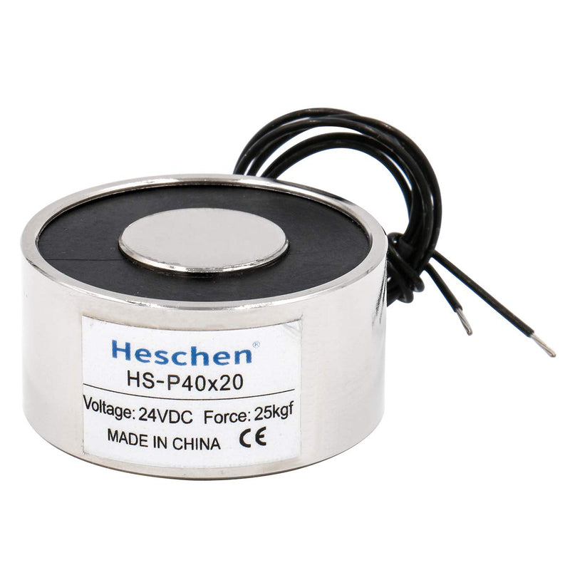 Heschen electromagnet magnet P40/20, outer diameter: 40 mm, DC 24 V, 25 kg