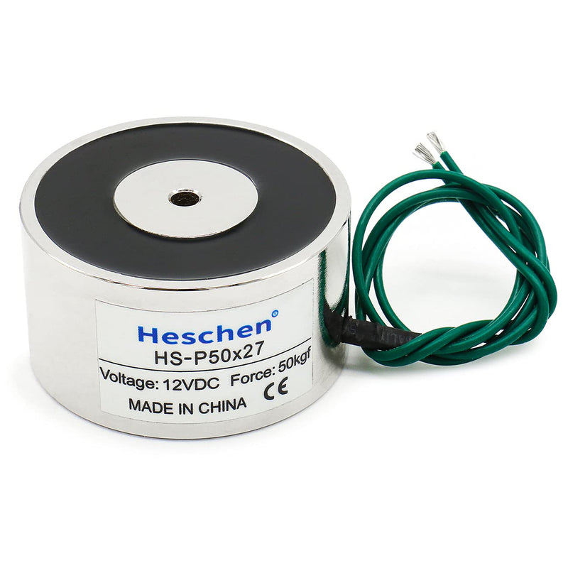 Heschen electromagnet P50/27, outer diameter: 50 mm, DC 12 V, 50 kg