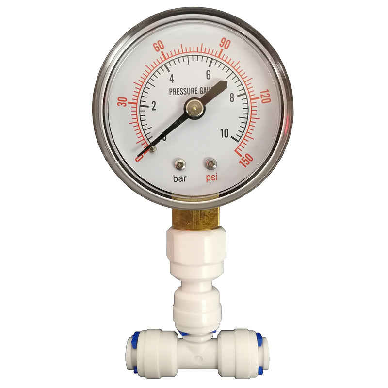 Finerfilters pressure gauge for water RO & domestic reverse osmosis systems with 0.6 cm connection