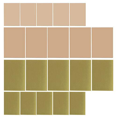 Copper Plated PCB 20pcs Copper Sheet DIY Double Sided Copper Plated and Single Side Laminate PCB Circuit Board for Industrial, Soldering, Maintenance Etc.