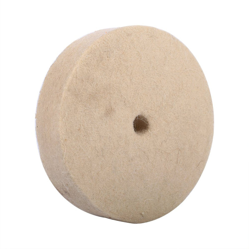Pack of 4 polishing discs, beige wool felt polishing discs, wool felt wool felt sanding bench, felt disc polishing wool polishing polishing disc grinding round wheel wool felt polishing disc 100 x 25 mm