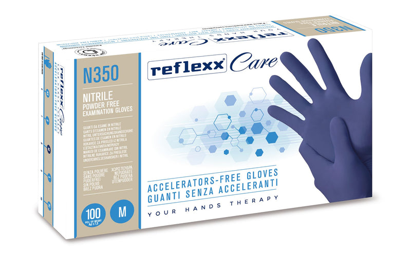 Reflexx N350/S Nitrile disposable glove, accelerator free., m