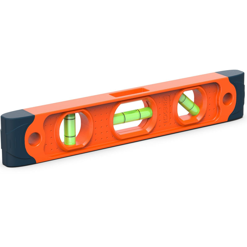 Presch magnetic spirit level 230 mm, small, unbreakable magnetic spirit level with 3 levels for professional building use