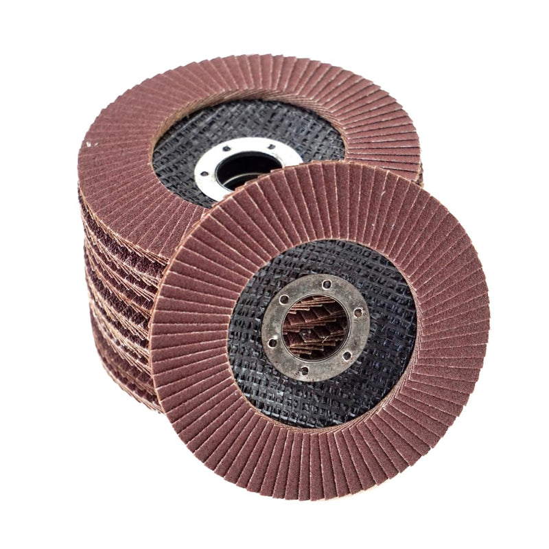 10 serrated washers | Ø 125mm | Grain 80 | Brown for metal & wood | | Professional quality | for angle grinders | Flap disc | Sanding mop | Lamellar discs | Grinding wheels | Grind