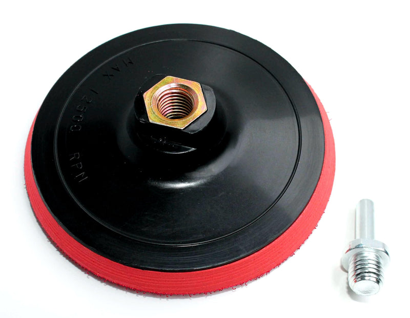 Sanding disc for Velcro sandpaper with Spandorm M14 for drills | Ø 125 mm | Sandpaper plate for eccentric sandpaper | Sanding plate | Polishing discs | with universal adapter