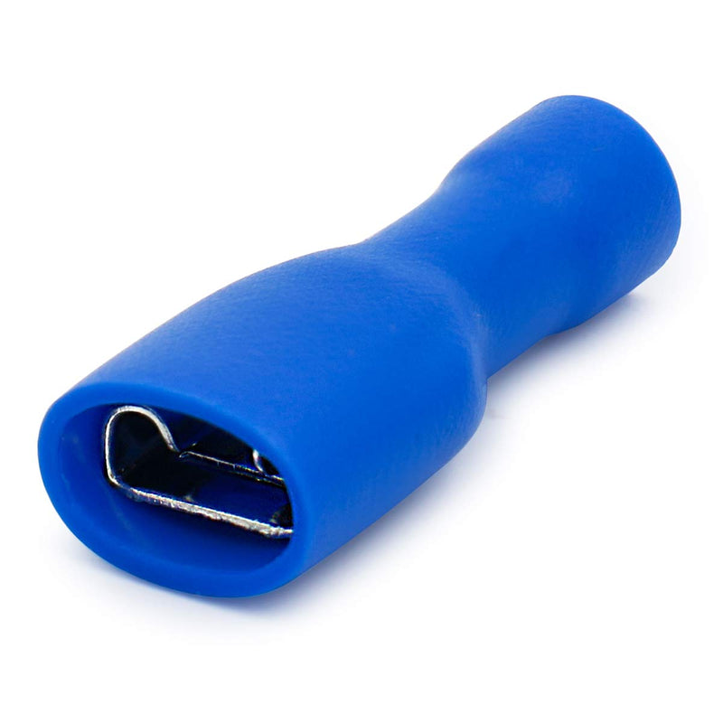 Heschen quick coupling socket vinyl fully insulated, FDFD2-250, 6.3 x 0.8 mm cable lug, for 1.5-2.5 mm² (16-14 AWG), blue, 100 pieces