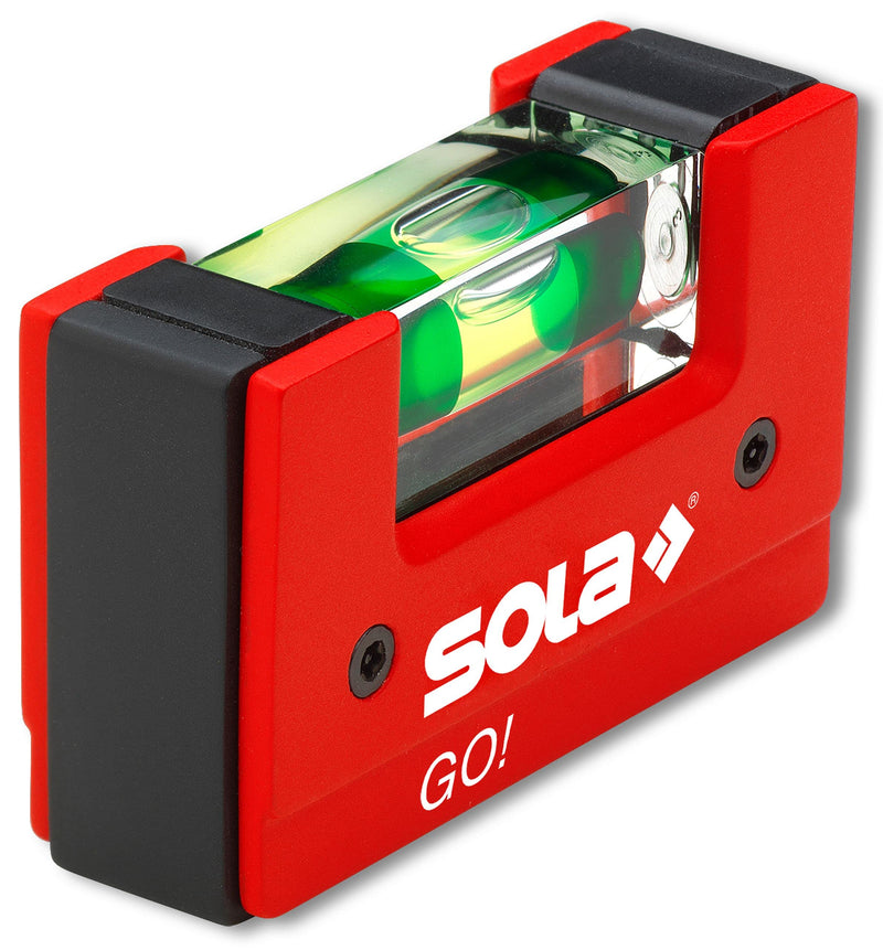 Sola GO! - Mini spirit level made of glass fiber reinforced plastic - Sola spirit level small for electricians - small pocket spirit level GO!