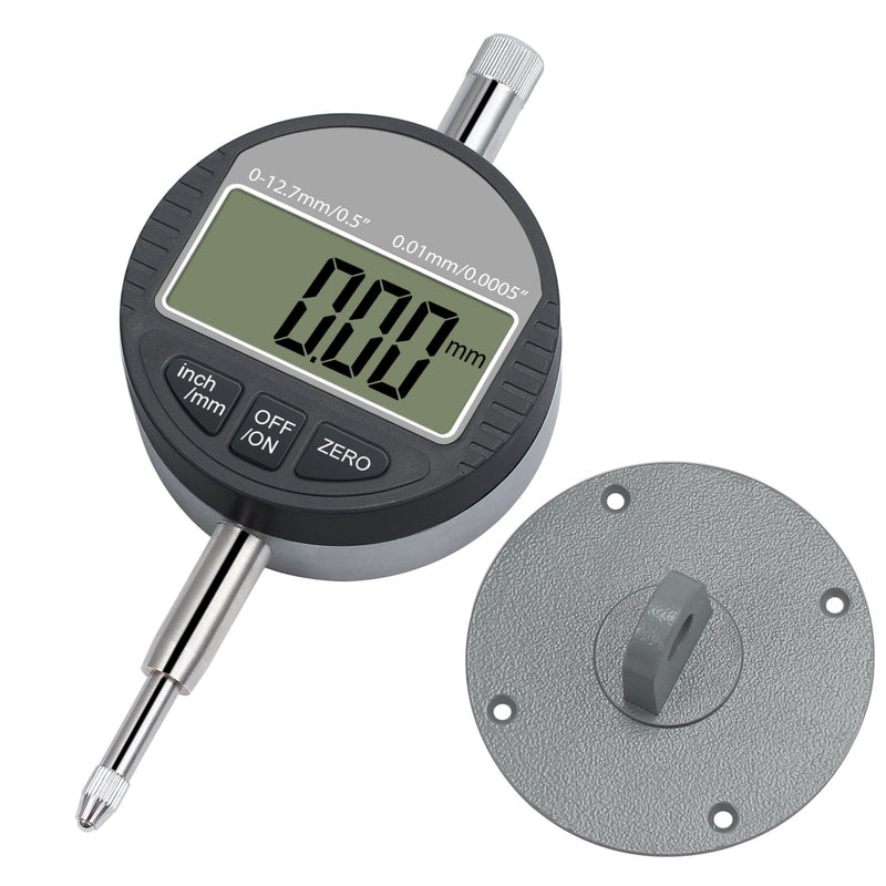 Neoteck Digital Dial Indicator 0.01/0.0005'' Digital Measuring Probe Measuring Instrument Measuring Range 0-12.7mm/0.5'' Dial Gauge Indicators Electronic Display Instrument
