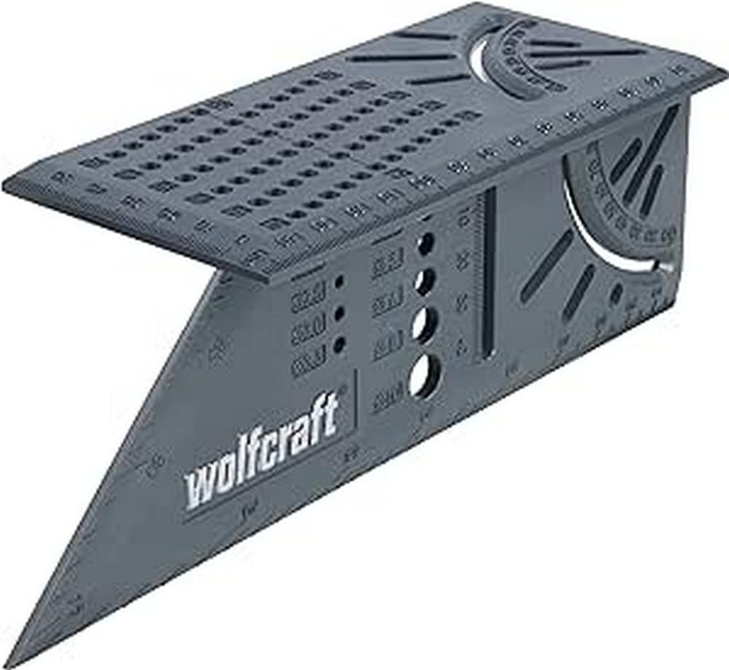wolfcraft I 3D miter square I 5208000 I for processing three-dimensional workpieces I stops for 45° and 90° angles I can be used as a marking gauge for parallel lines