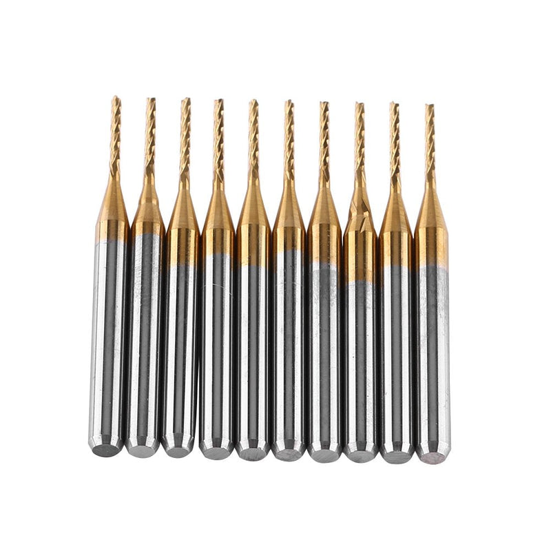 10pcs Carbide End Mill Coat Milling Cutter Engraving Bits Rotary Burrs Set 3.175mm x 1mm 38x3.175x1mm