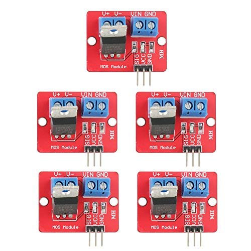 Akozon MOSFET Driver Module 5PCS 0-24V Button Drive for Arduino Drive Module MOS Tube Field Effect Tube Drive Module (3.5V/5V)