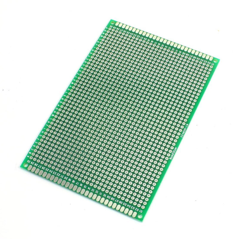 DollaTek 2PCS (8 x 12cm) Circuit Board Board Universal Double-Sided Prototyping Breadboard Cladding Circuit Board for DIY Soldering