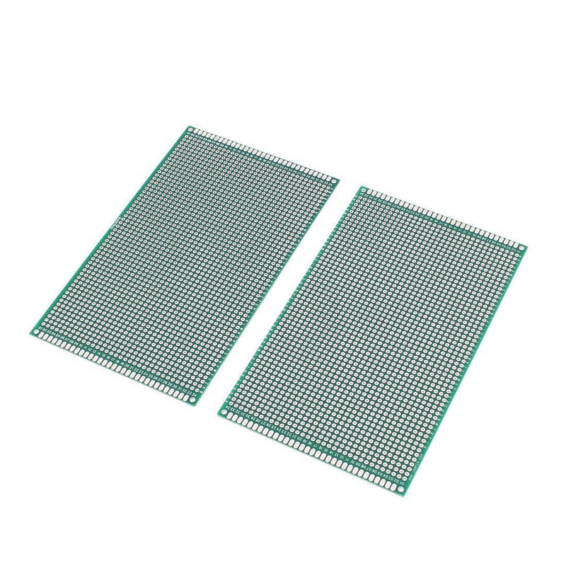 DollaTek 2PCS (9 x 15cm) Circuit Board Board Universal Double-Sided Prototyping Breadboard Cladding Circuit Board for DIY Soldering