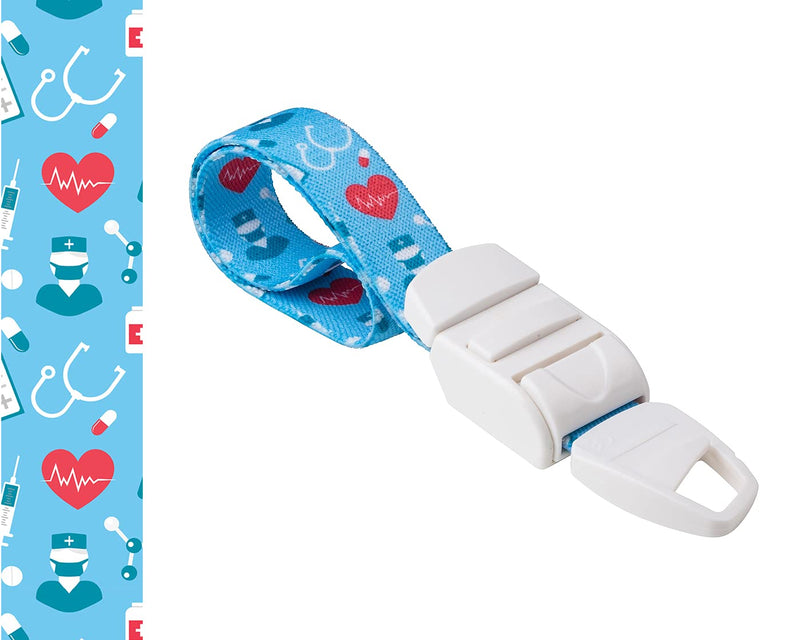 ROLSELEY Professional Medical Tourniquet with Quick and Slow Release Buckle, Latex Free Elastic Band, Sky Blue Paramedic/Medical/Doctor Pattern, Nurse Gift Idea Light Blue, Medical Pattern