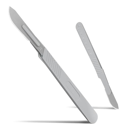 Pulox Disposable Scalpels - 10 x Medical Scalpels #22 - Individually Sterile Packed | Medically suitable for practice, clinic and training, precision-ground blades for controlled cuts