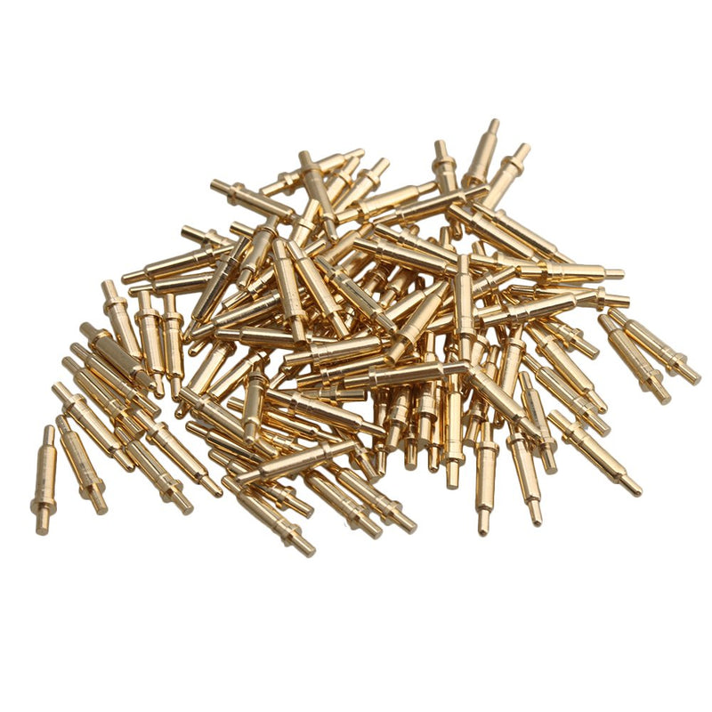 Yibuy Gold-Plated Spring Probe Pogo Pin Connector 2.0 mm Pin Head Copper Pack of 100