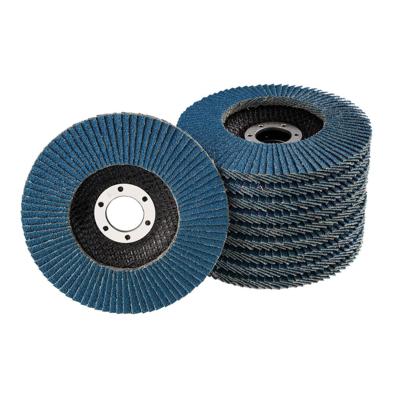 10 serrated washers | Ø 115mm | Grain 60 | blue | INOX | Professional quality | for angle grinders | Flap disc | Sanding mop | Lamellar discs | Grinding wheels | Grind