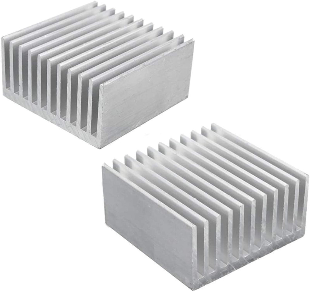 Aluminum Chipset Heatsink Heat Sink Cooling Fin Silver for CPU LED Power Active Component 40 x 40 x 20 mm (2 Pieces) Kalolary 2 Pieces.