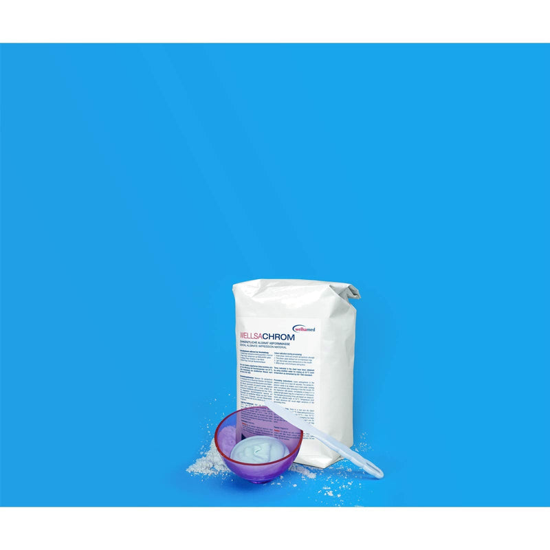 wellsamed wellsachrom dental alginate quick impression material powder 2 minutes impression material dental alginate Chromatic with color indicator 450 g bag