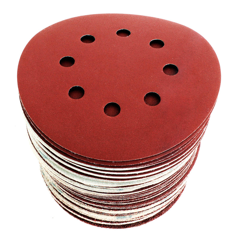 S&R Velcro sandpaper set 125mm, master, 8 holes, 60 pieces. Sanding sheets, sanding discs for eccentric sanders: 10*P40, 10*P60, 10*P80, 10*P120, 10*P180, 10*P240