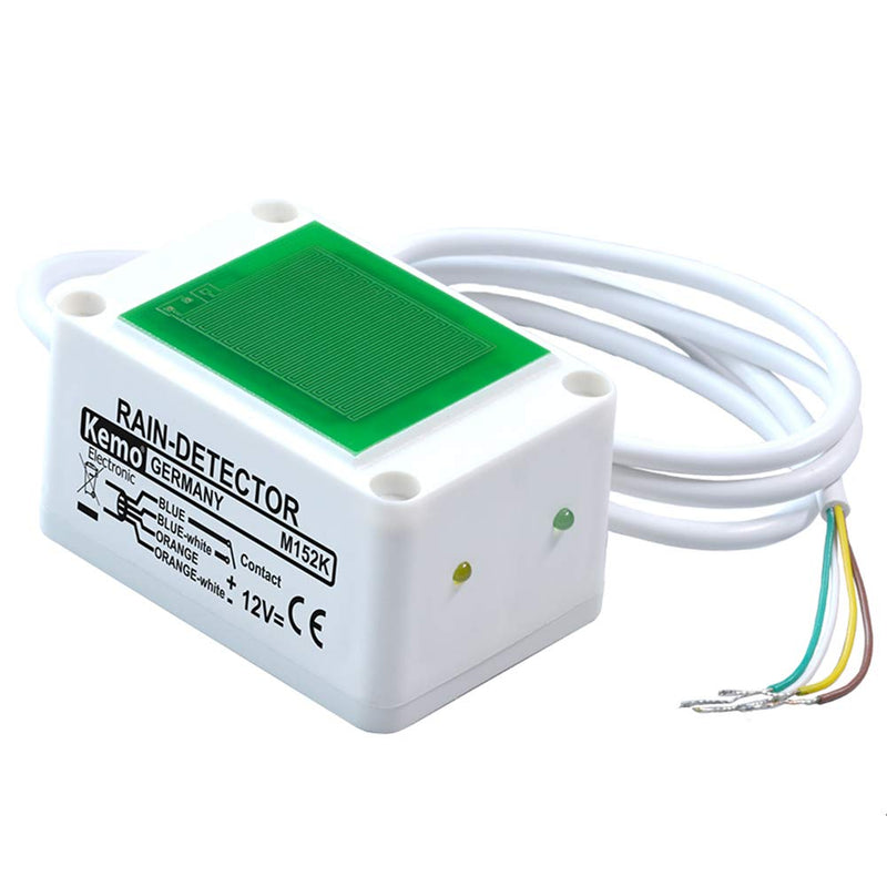 Kemo M152K capacitive rain sensor. Relay activation even with distilled water. Adjustable sensitivity, with 2 LED indicators
