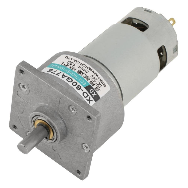Mini DC Gear Motor DC12V/24V 35W Metal Speed Adjustable Large Torque Motor CW/CCW(24V 150rpm) 24V 150rpm