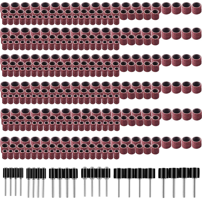 SIQUK 384 piece sanding sleeve set including 360 pieces sanding bands and 24 pieces sanding roller for Dremel rotary tool