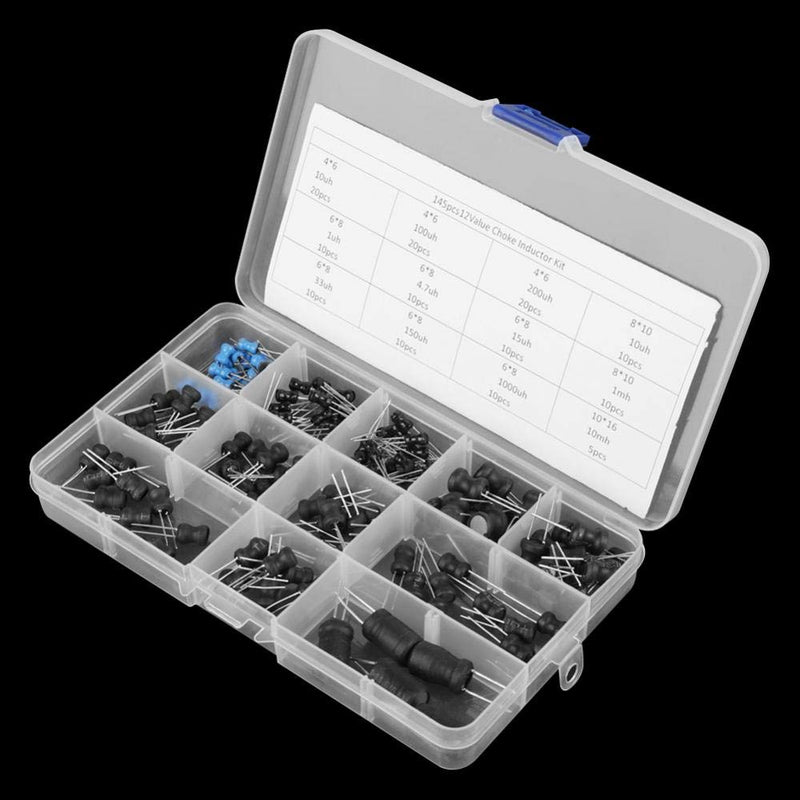 Inductors, 10uH-10mH 12 values, choke inductors, various kit, 145 pieces