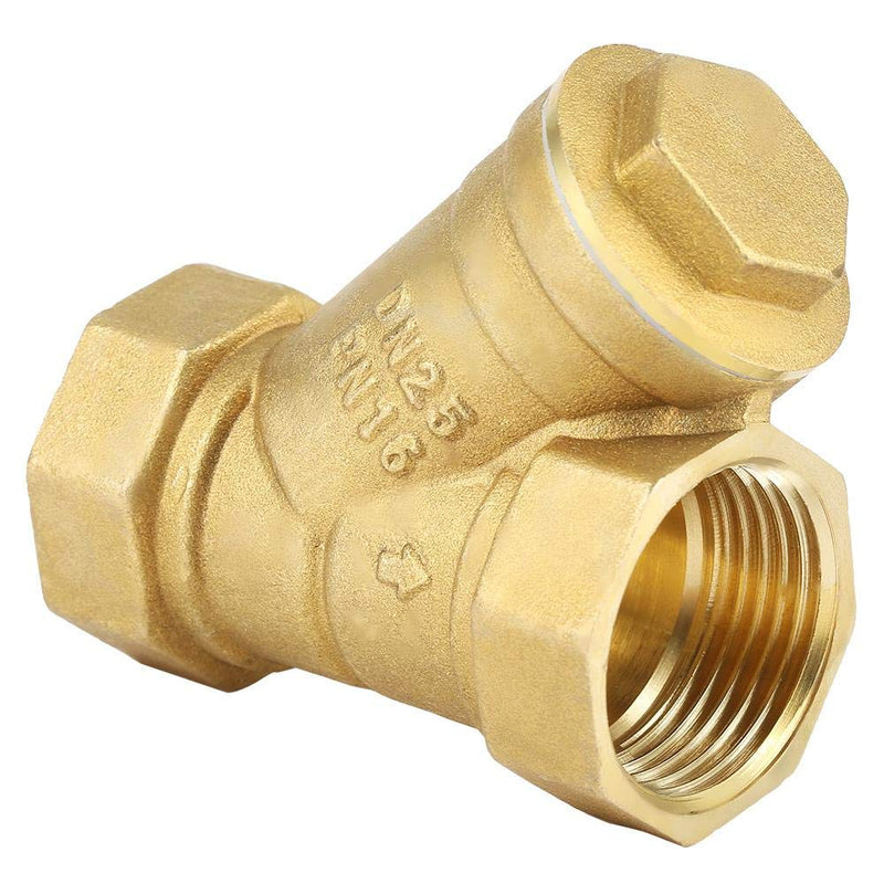 1" BSPP Y Shaped Brass Strainer Filter Valve Female Thread Connector for Water Oil Separation