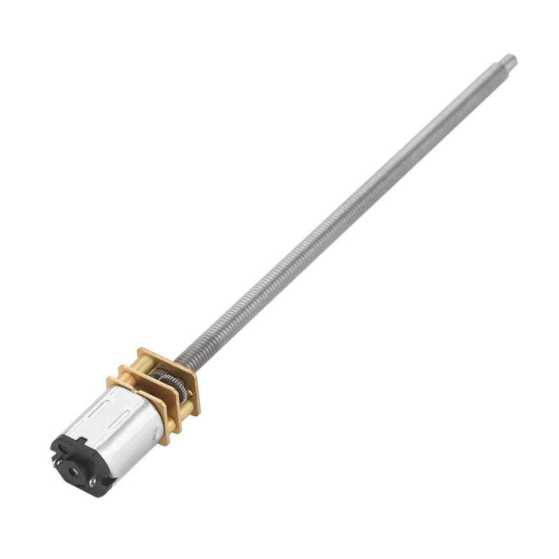 DC 6/12V gear motor with long output shaft M4 x 100mm, gear motor 30/60/100/150/200/300/400/600 RPM(6V 200 rpm) 6V 200RPM