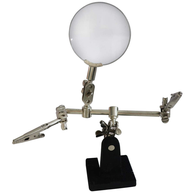 House of Goods - Third hand with clamp and magnifying glass - welding aid - with 2x magnifying glass