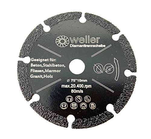 All-purpose cutting blade diamond cutting disc suitable for Bosch GWS 10.8 12 12 V 76 V-EC professional mini battery angle grinder aluminium