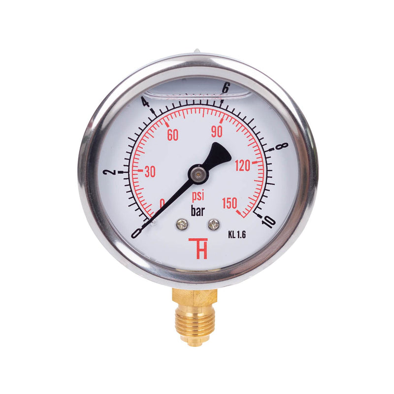THERMIS pressure gauge 304G 1/4 connection from below (0 – 10 bar) 63 mm 0 –10 bar