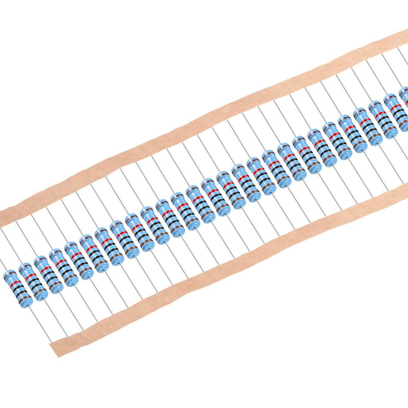 sourcing map 30pcs Metal Film Resistors 10K Ohm 2W 1% Tolerance 5 Color Band