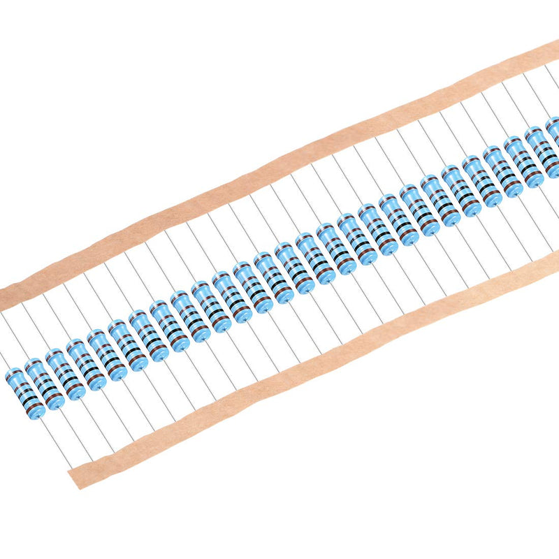 sourcing map 30 pieces metal film resistors 1K ohm 2W 1% tolerance 5 color band