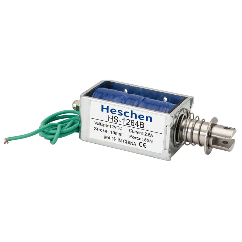 Hechen electromagnet, HS-1264B, DC12V 2.5A 55N, 10mm stroke, push pull type open frame door lock