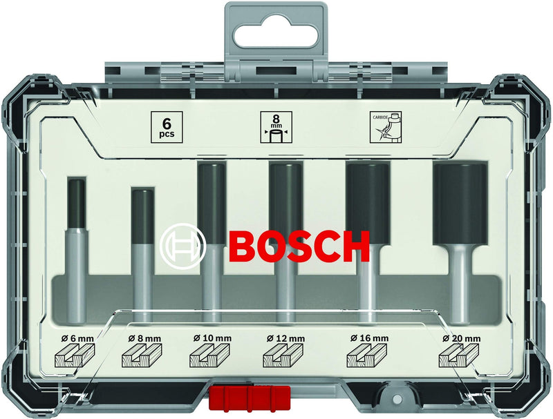 Bosch Professional 6 pcs. Groove cutter set (for wood, router accessories with 8 mm shaft) 6 pieces | Groove cutter set Ø 8 mm shaft