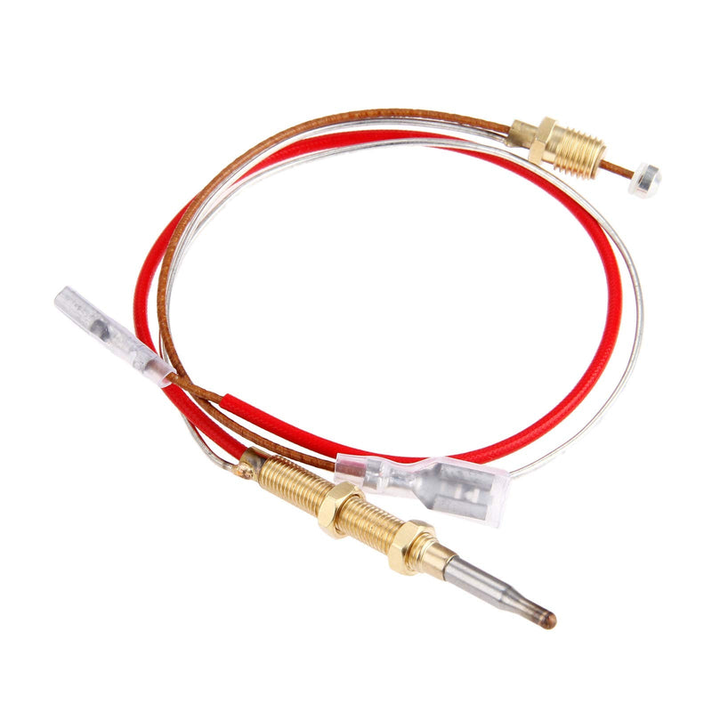 Thermocouple for gas patio heater outdoor heating, Aupoko patio heater spare parts thermocouple for heating element, M6x75 thread with M8x1, M9x1 connection nuts 6.3 mm flat clamp, 410 mm