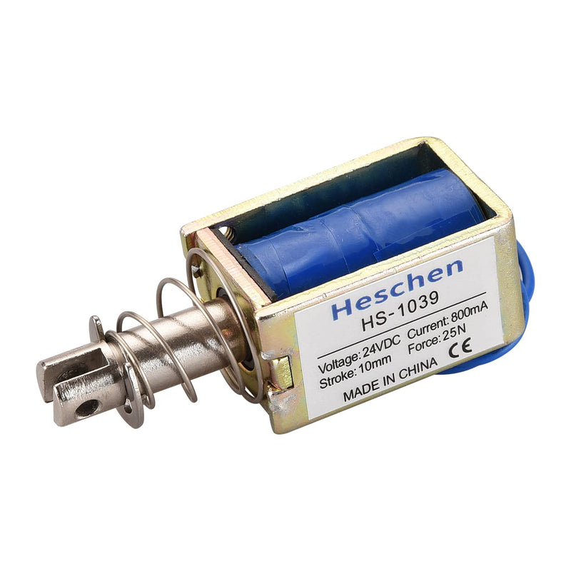 Hechen electromagnet, HS-1039, DC24V, 25N, 10mm stroke, push pull type, open frame door lock
