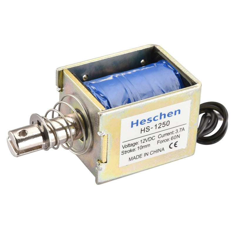 Hechen magnet electromagnet net, HS-1250, DC12V, 3.7A, 60N, 10mm stroke, push-pull type, open frame door lock