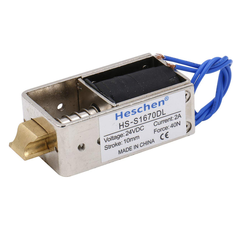 Heschen magnet electromagnet net, HS-S1670DL, DC24V 40N, 10mm stroke, push pull type open frame door lock