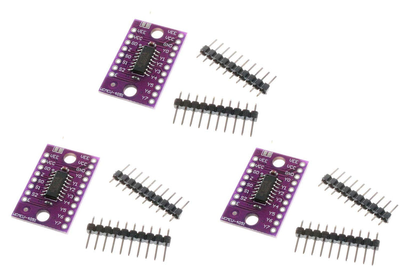 DollaTek 3Pcs 74HC4051 8 Channel Multiplexer Multiplexer Select Module