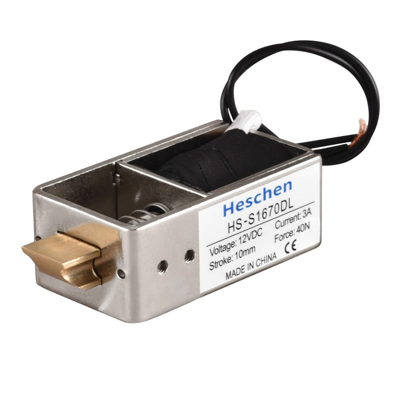 Heschen magnet electromagnet net, HS-S1670DL, DC12V 3A 40N, 10mm stroke, push pull type open frame door lock