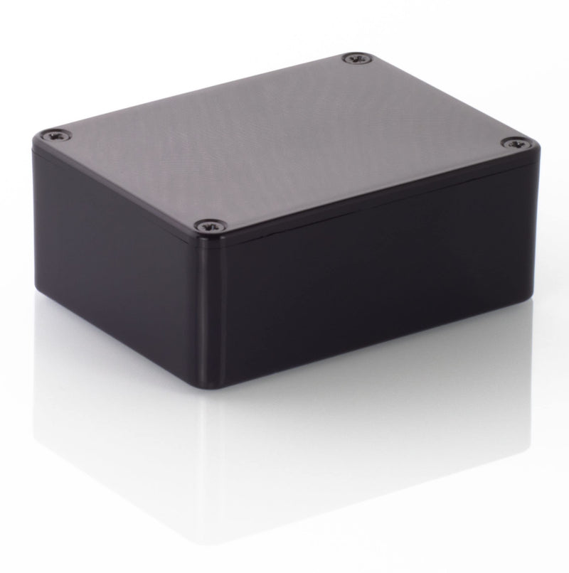 HeiGroup - MB2 ABS plastic enclosure with lid, multi-purpose enclosure, module enclosure, (LxWxH) 100 x 76 x 40 mm, with PCB guide, black - polished MB2: 100 x 76 x 40 mm