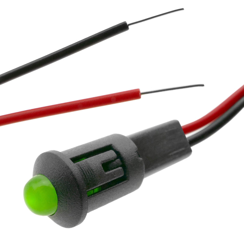 BeMatik - Pilot LED light 8mm 12VDC indicator light green color
