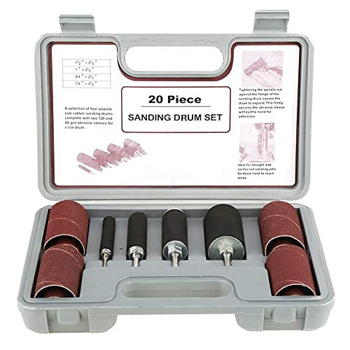 Pack of 20 spindle sander sanding machine sanding sleeves tool set sanding sleeves with case for drill