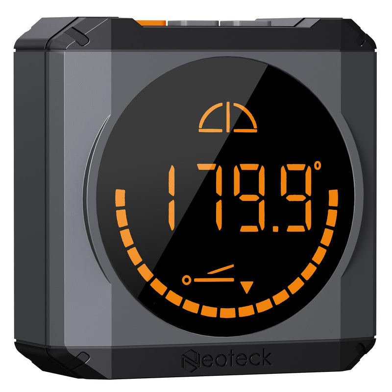 Neoteck Digital Protractor Inclinometer with LED Display, Rechargeable Spirit Level, Magnetic Base, 4 Measurement Units, IP54 Waterproof for Woodworking, Construction, DIY Projects, Black