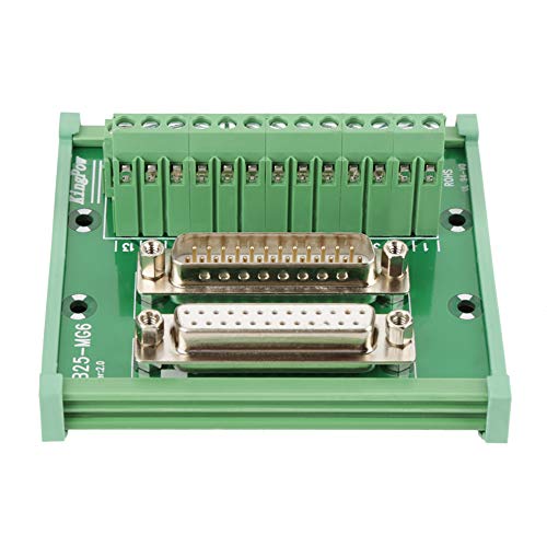 DB25 D-Sub pin header socket header, PLC breakout card circuit board connection board block interface plug for DIN rail mounting branch fuse switch-off plate connection board